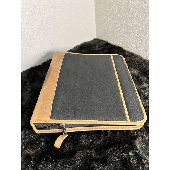 VTG 1998 FRANKLIN COVEY GREEN LINE LEATHER TRIM 7 RING, BINDER - Picture 1 of 11